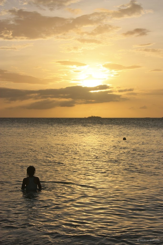 Garifuna boy enjoying the sunset in Chachauate