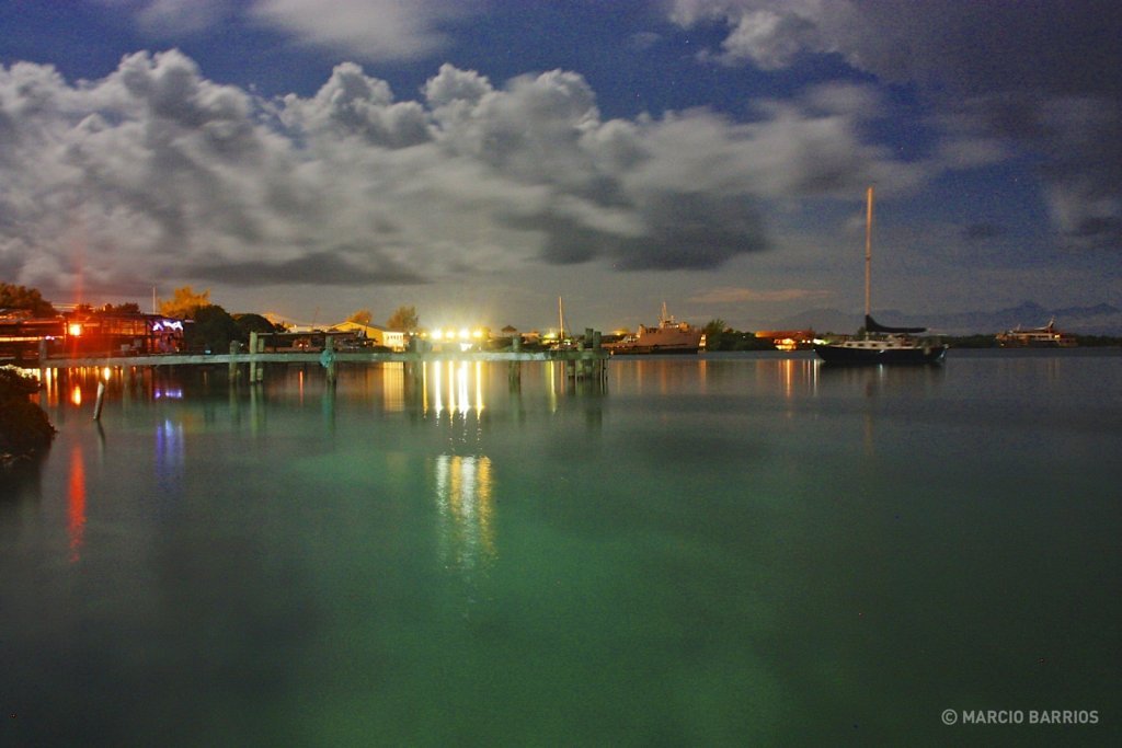 View of Sandy Bay at night