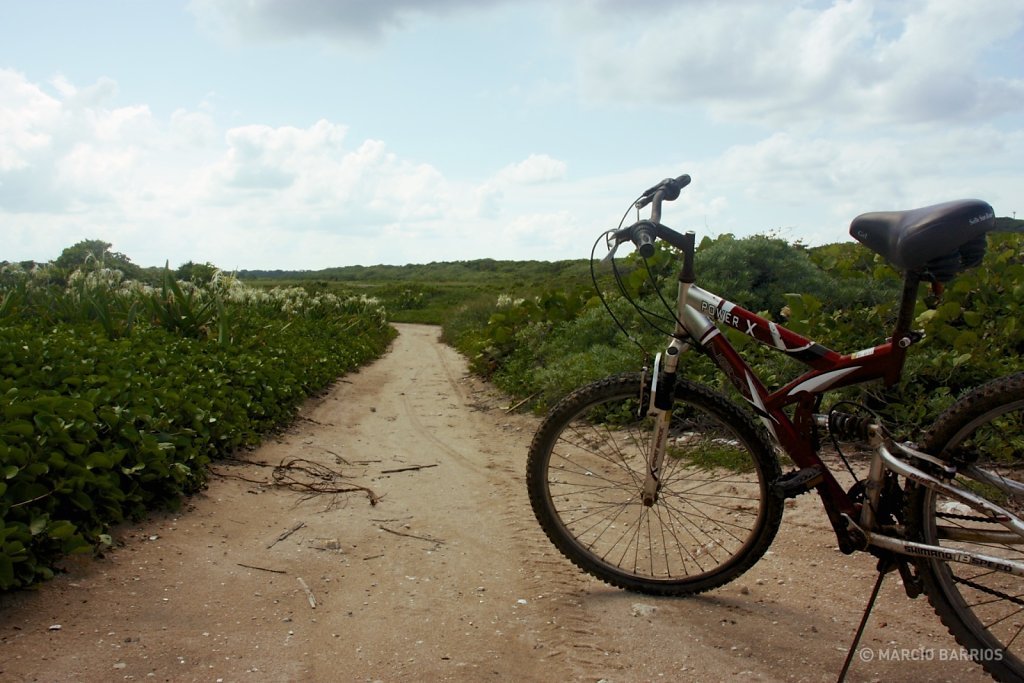 Biking around Utila