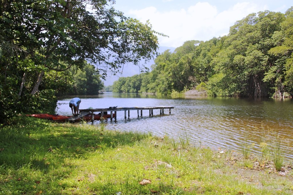 View of Cacao Lagoon close to the Caribbean Sea