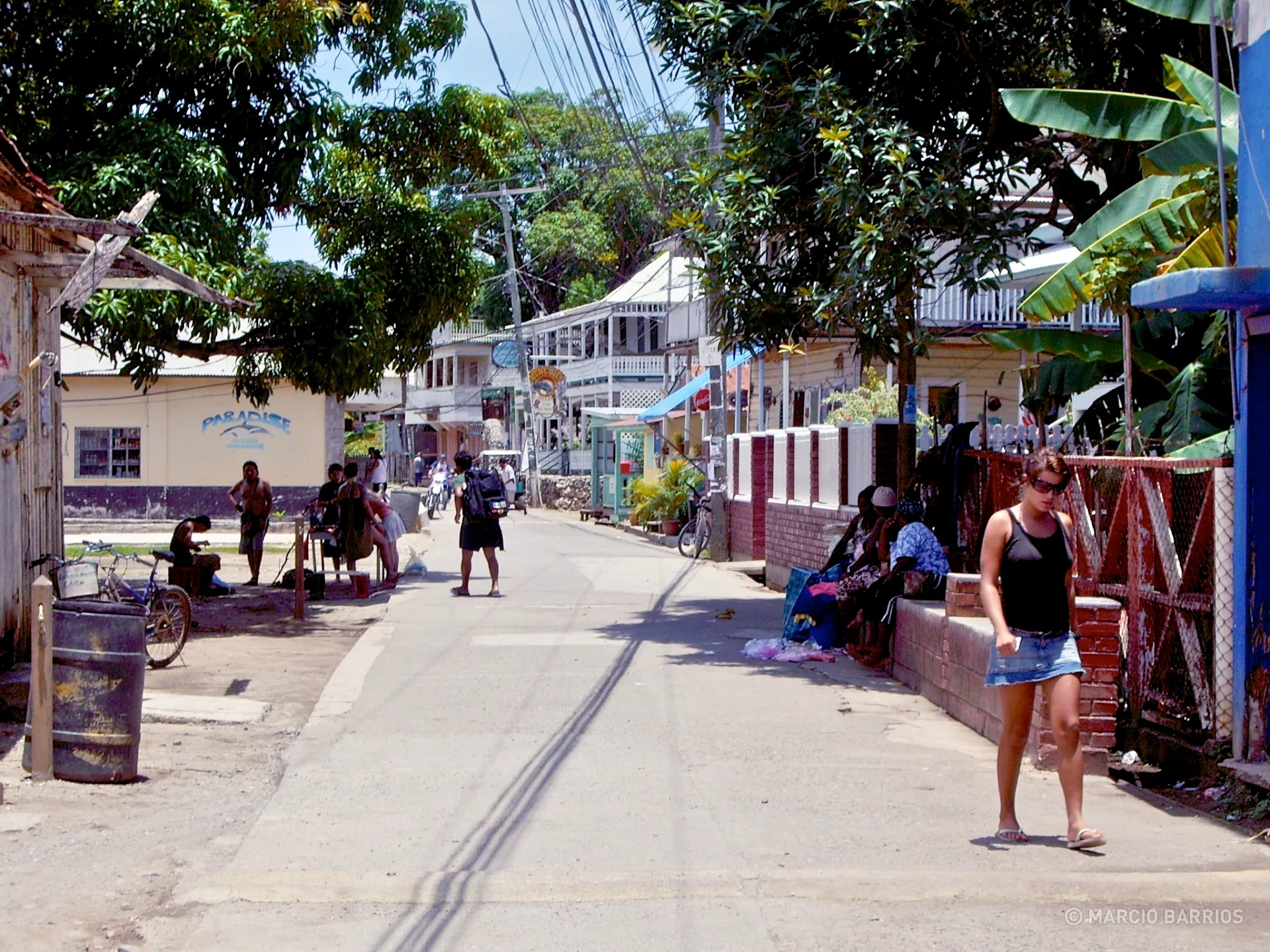 Main street in Utila