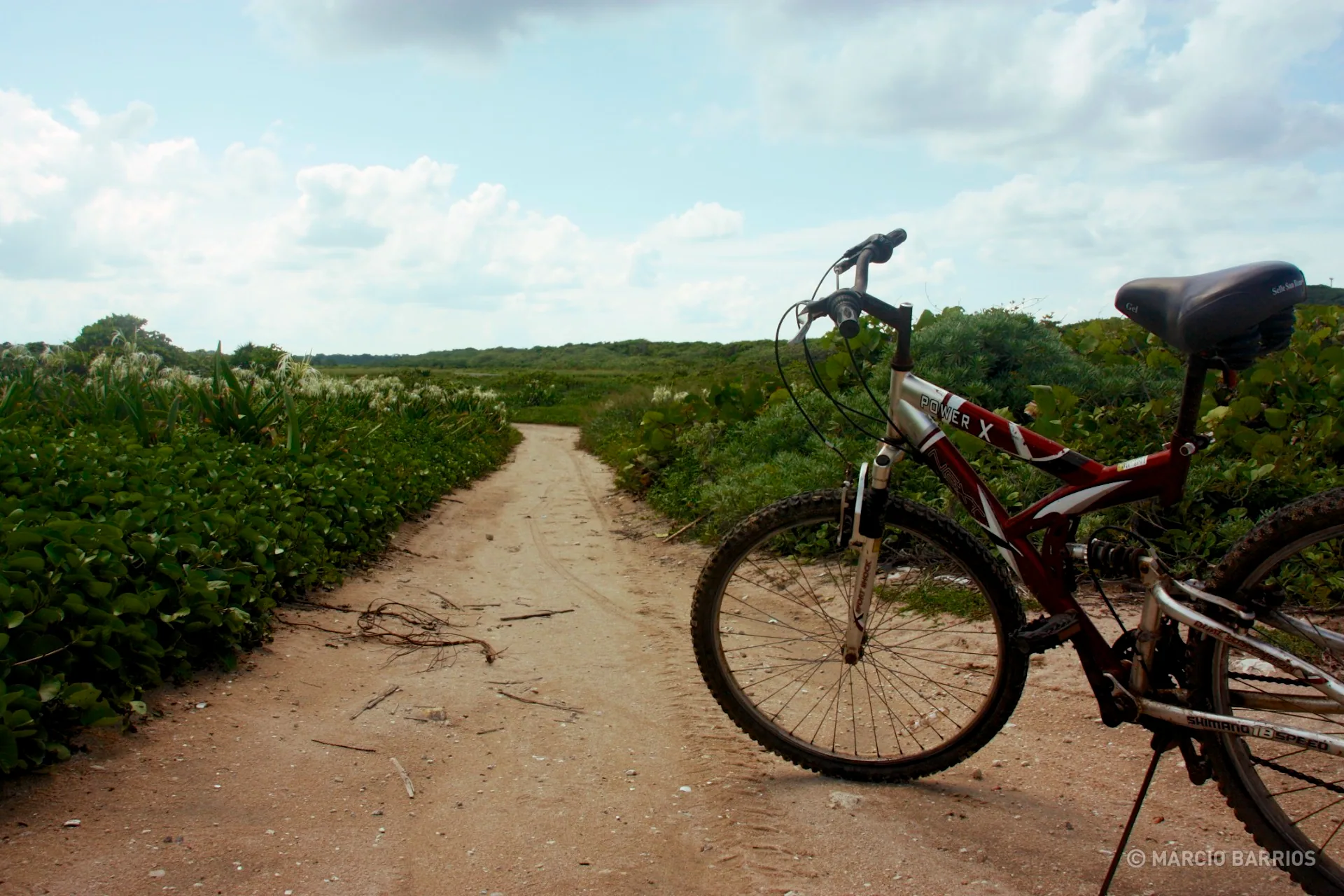 Biking around Utila